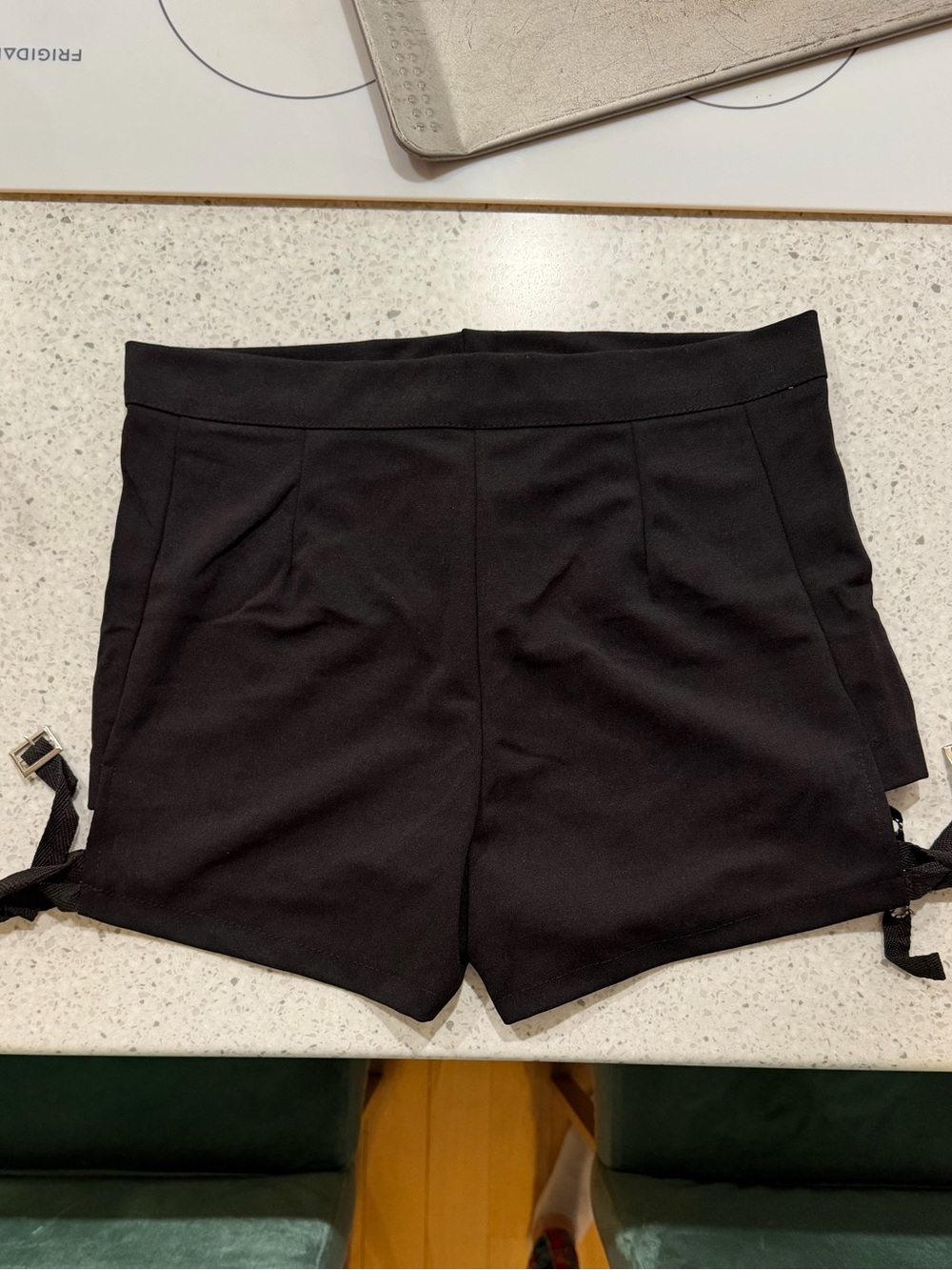Women's Black Shorts w thigh straps